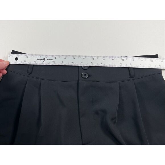 Halara High Waited Pleated Wide Leg Pants Petite Size Large Black Stretch Work - Picture 4 of 9